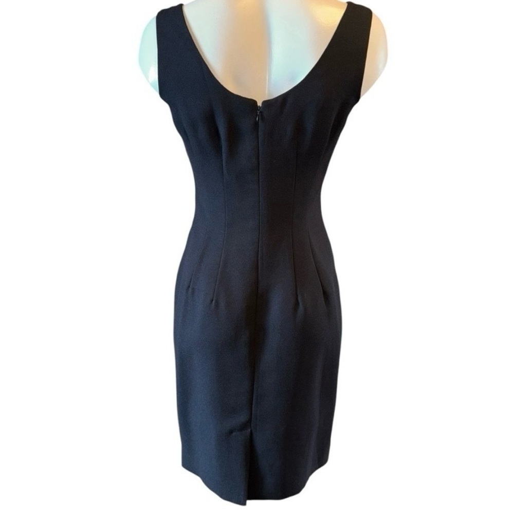 Karin Stevens Black Sheath Dress Sz 6 Sleeveless Classic Work Office Chic - Picture 3 of 6